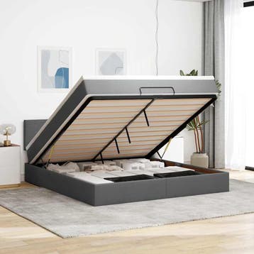 vidaXL Bed poef met matras en LEDs 180x200 cm stof, Verzenden