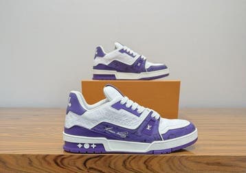 Louis Vuitton - LV Trainer White / Purple Monogram -, Nieuw