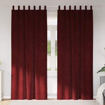 vidaXL Gordijnen 2 st Wijnrood 140 x 260 cm fluweel, Verzenden