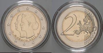 2 Euro 2011 Monaco Hochzeit Von Albert en Charlene, Verzenden