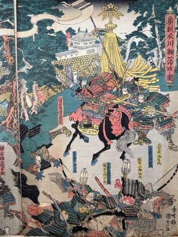 Utagawa Kunisada – The Fall of Kinugawa Fortress in sh –