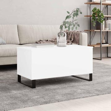 vidaXL Salontafel 90x44,5x45 cm bewerkt hout wit, Verzenden