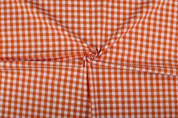 Geruite stof oranje wit geruit - 10mm geruit, Ophalen of Verzenden