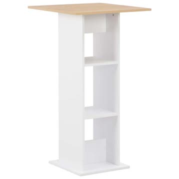 vidaXL Bartafel 60x60x110 cm wit en sonoma eikenkleurig, Verzenden, Nieuw