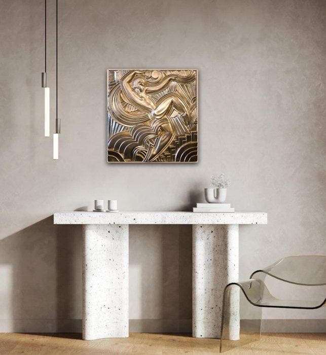 Naar Maurice Picaud - Relief, Art Deco bas-reliëf sculptuur, Antiquités & Art, Art | Objets design