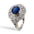 Bague - 18 carats Or blanc, Bague Art déco en or blanc 18