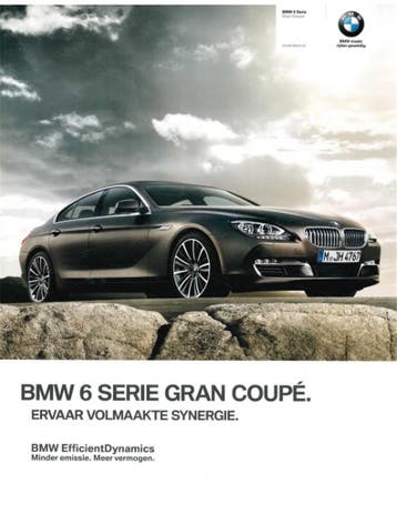 2013 BMW 6 SERIE GRAN COUPÉ BROCHURE NEDERLANDS, Nieuw