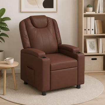 vidaXL Ligstoel Bruin 75 x 95 x 106 cm Stof, Huis en Inrichting, Verzenden, Nieuw