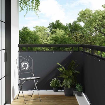 vidaXL Balkonscherm met Oogjes 600 x 100 cm poly rattan, Verzenden, Nieuw