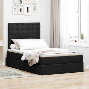 vidaXL Opslag bed met matras met hoofdeinde Zwart 120 x 200, Verzenden, Nieuw