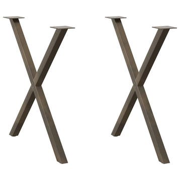 vidaXL Eettafelpoten 2 st X-vormig 80x(72-73) cm staal, Verzenden, Nieuw