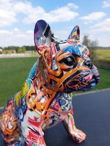Beeld, street Art French dog - 33 cm - polyresin