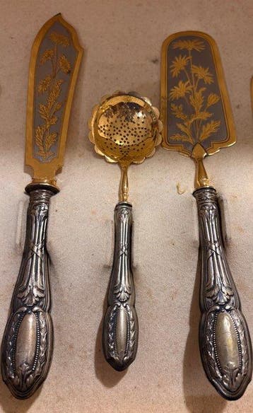 Ménagère pour 12 personnes (27) - Argent 800 - Couverts en, Antiquités & Art
