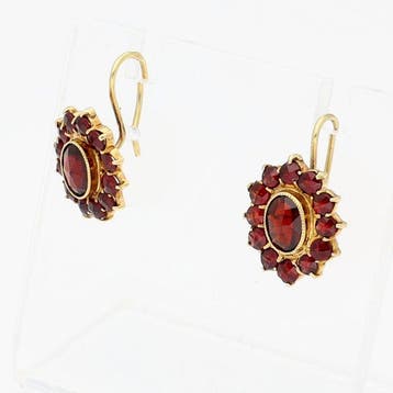 Boucles doreilles - 14 carats Or jaune - grenade, Handtassen en Accessoires, Oorbellen, Nieuw