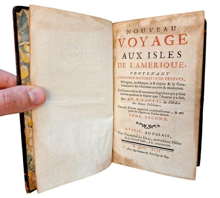 Labat - Nouveau Voyage aux Isles de lAmerique - 1742, Antiquités & Art, Antiquités | Livres & Manuscrits