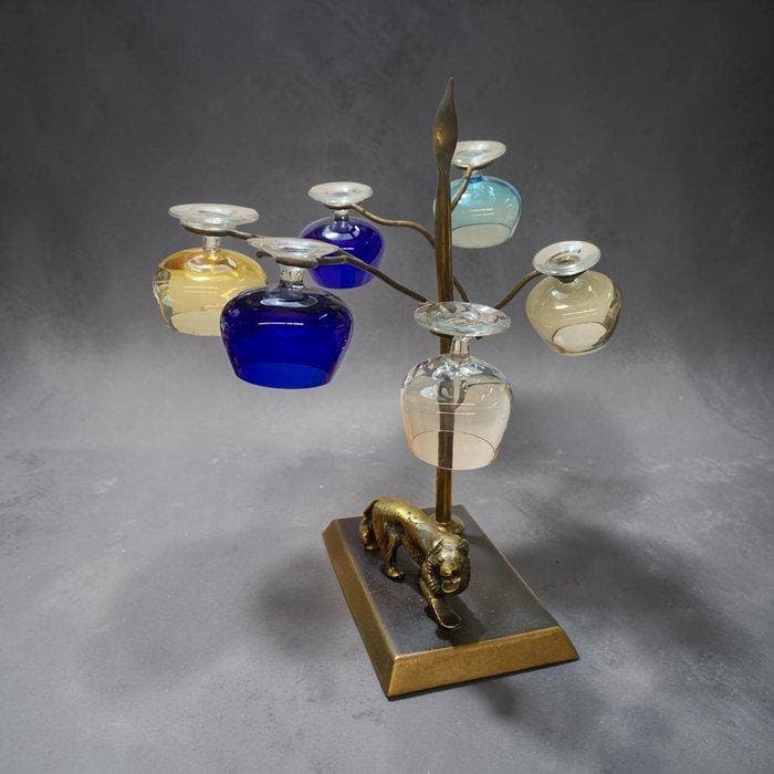 Service de boisson pour 6 (8) - Bronze patiné - Avec une, Antiquités & Art, Curiosités & Brocante