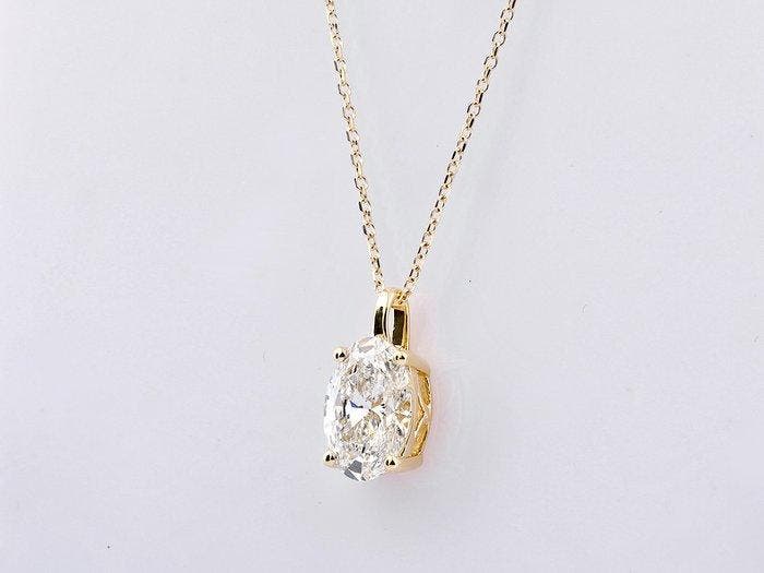 Ketting met hanger - 14 karaat Geel goud - 3.03ct. tw., Handtassen en Accessoires, Antieke sieraden