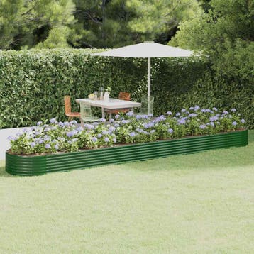 vidaXL Plantenbak 544x100x36 cm gegalvaniseerd staal groen, Verzenden, Nieuw