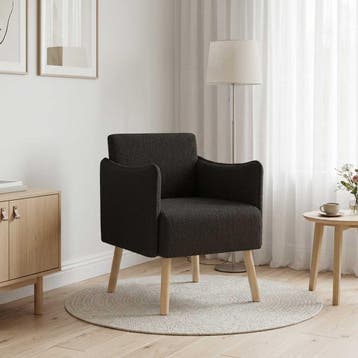 vidaXL Accentstoel Zwart Bouclé, Verzenden, Nieuw