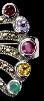 Sans prix de réserve - Bague Argent Rubis - Tourmaline - 5