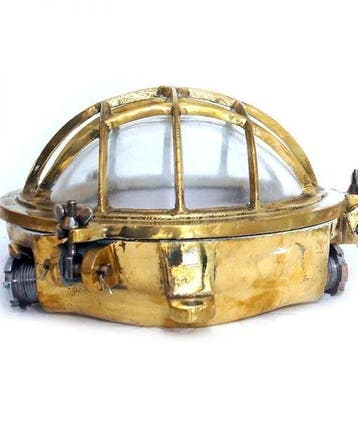 Daeyang - Wandlamp - Messing, Glas - Industrieel kooi-lamp