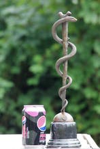 Statue, De esculaap - 38 cm - marbre bronze, Antiquités & Art