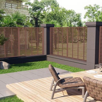 vidaXL Louvre schutting 180x180 cm HKC bruin, Verzenden, Nieuw