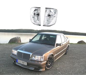 CLIGNOTANTS AVANT POUR MERCEDES W201 SÉRIE 190 82-93 CHROMÉ, Verzenden