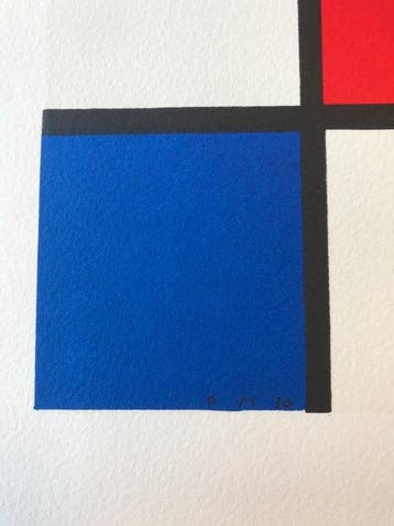 Piet Mondrian (1872-1944) - Composition II en rouge, bleu et