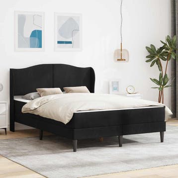 vidaXL Bedframe met hoofdeinde 2 st Zwart 120 x 190 cm, Huis en Inrichting, Slaapkamer | Bedden, Verzenden, Nieuw