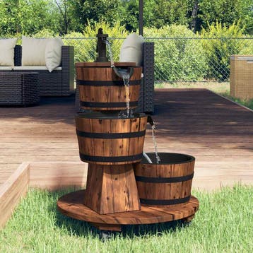 vidaXL Waterfontein met pomp en wieltjes 55x55x80 cm massief, Verzenden