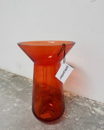Polspotten Long Neck Vaas - Ongebruikt, Verzenden, Zo goed als nieuw, Oranje, Glas
