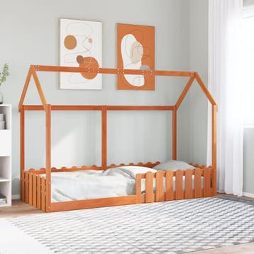 vidaXL Bedhuis wasbruin massief grenenhout 80x200 cm, Verzenden, Nieuw