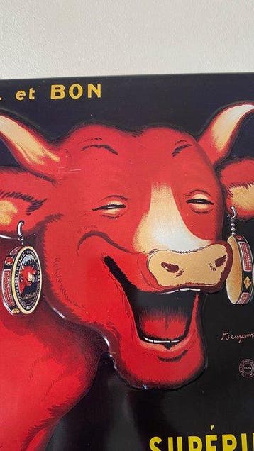 Bel - La Vache qui Rit - targa pubblicitaria - Panneau -, Antiek en Kunst