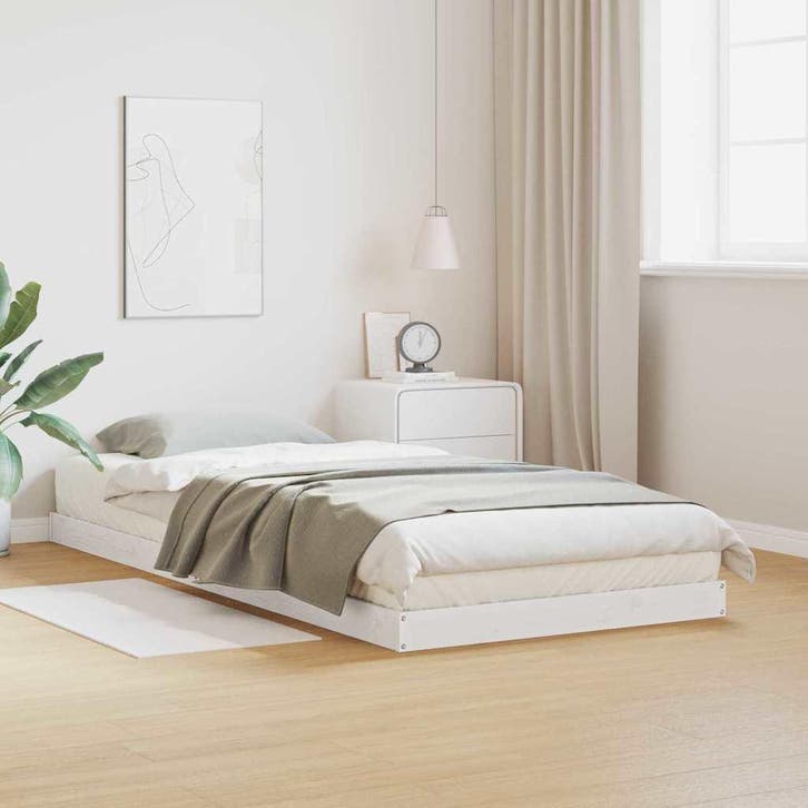 vidaXL Bedframe Wit 80 x 210 cm Massief grenenhout, Huis en Inrichting, Slaapkamer | Bedden, Nieuw, Verzenden