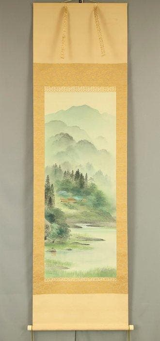 Mountain Village Scenery with Original Box (Tomobako) -, Antiek en Kunst, Antiek | Overige Antiek