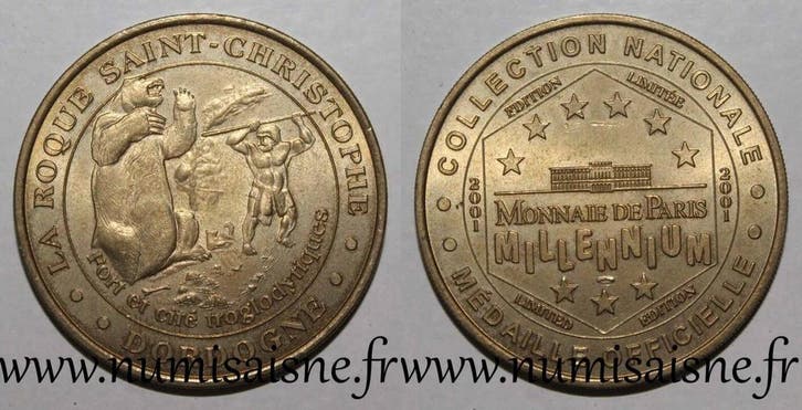 France Komitat 24 Peyzac Le Moustier Die Roque Saint Chri..., Timbres & Monnaies, Pièces & Médailles, Envoi