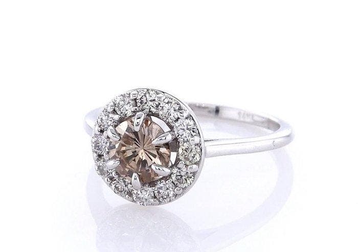 Zonder minimumprijs - Ring - 14 karaat Witgoud - 0.92ct. tw., Bijoux, Sacs & Beauté, Bagues