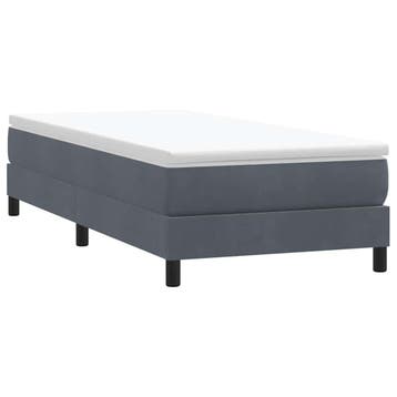 vidaXL Boxspring zonder matras fluweel donkergrijs 90x210 cm, Verzenden
