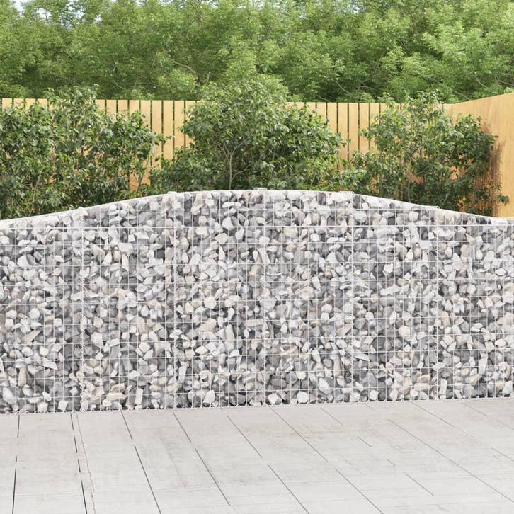 vidaXL Schanskorven 15 st gewelfd 400x30x100/120 cm ijzer, Tuin en Terras, Bloempotten, Nieuw, Verzenden