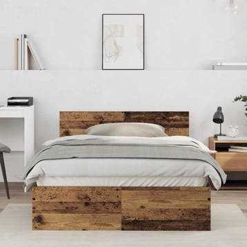 vidaXL Bedframe met Hoofdbord Oud hout 193 x 125 x 70 cm, Huis en Inrichting, Verzenden, Nieuw