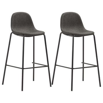 vidaXL Barstoelen 2 st stof donkergrijs, Verzenden, Nieuw