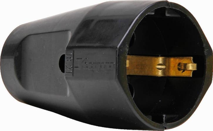 Kopp Plastic Coupling Black Contrasting Plug RA - 182105009, Doe-het-zelf en Bouw, Elektriciteit en Kabels, Verzenden