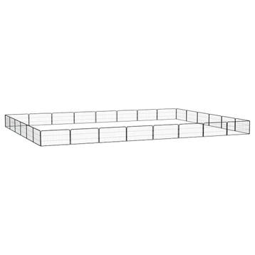 vidaXL Hondenkennel 28 panelen 100x50 cm gepoedercoat staal, Dieren en Toebehoren, Verzenden, Nieuw