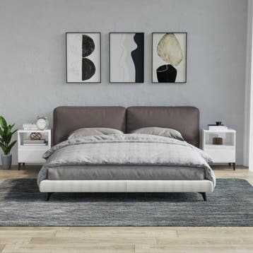 vidaXL Nachtkastjes 2 st 40x35x50 cm hoogglans wit, Verzenden