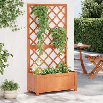 vidaXL Plantenbak met latwerk 70x30x135 cm massief vurenhout, Verzenden, Nieuw