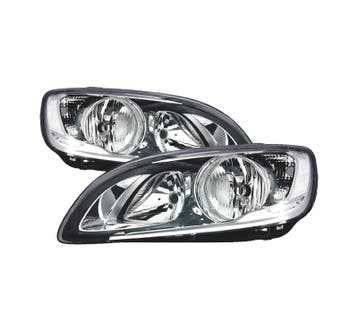 Phares Pour Volvo S60 V60 13- Daylight Led Fond Noir, Autos : Pièces & Accessoires, Éclairage, Verzenden