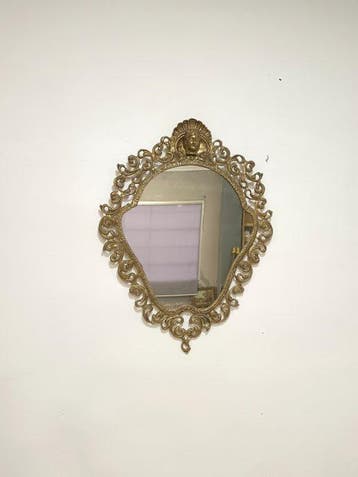 Miroir- MIROIR FRANÇAIS ANCIEN EN BRONZE DORÉ – PIÈCE, Antiquités & Art