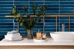 Wandtegel Donkerblauw 5x25cm (Muurtegels, Afbouwmaterialen), Nieuw, 20 tot 40 cm, 10 m² of meer, Wandtegels