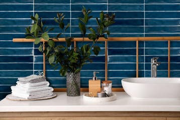 Wandtegel Donkerblauw 5x25cm (Muurtegels, Afbouwmaterialen), Nieuw, 20 tot 40 cm, 10 m² of meer, Wandtegels